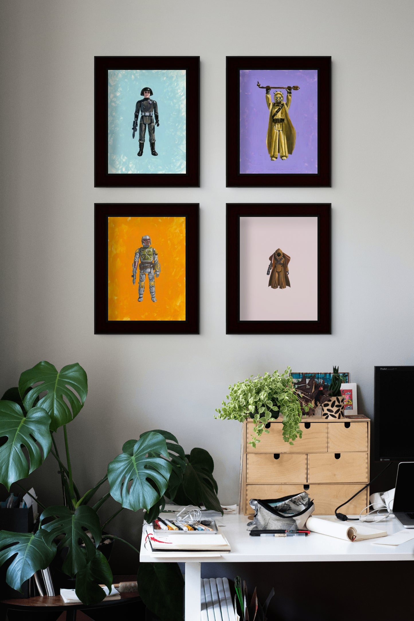 Retro Death Star Trooper Action Figure Painting