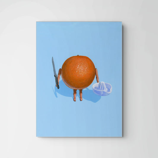 Orange You Glad I'm not Juice Action Figure Painting