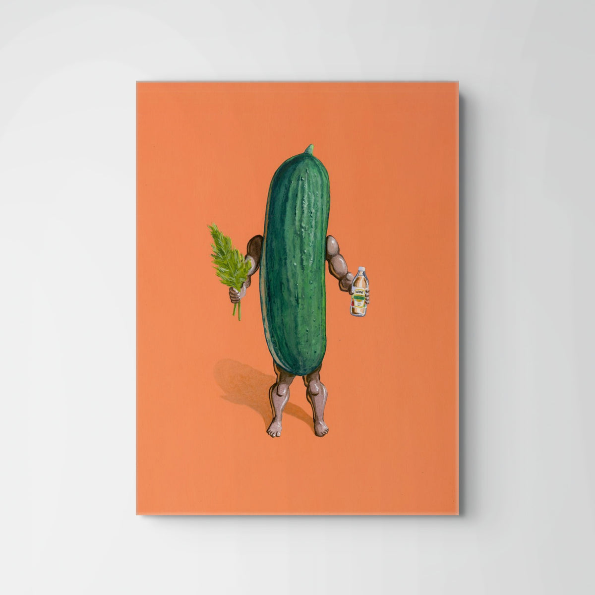 Cucumber Wants to be Pickled Action Figure Painting