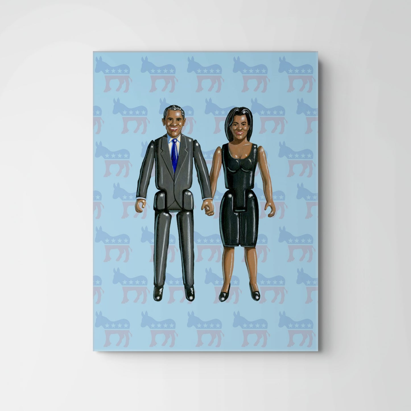 The Obamas Action Figure Painting