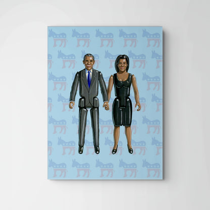 The Obamas Action Figure Painting