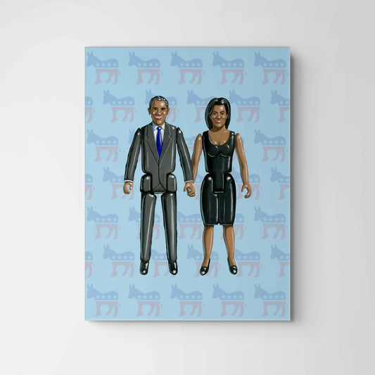 The Obamas Action Figure Painting